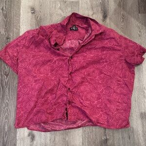 Men's Red Swirl Pattern Casual Button Down Shirt Houston White for Target